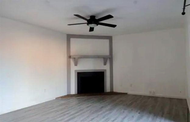 Empty room, Fireplace, Interior, Wood Texture Flooring