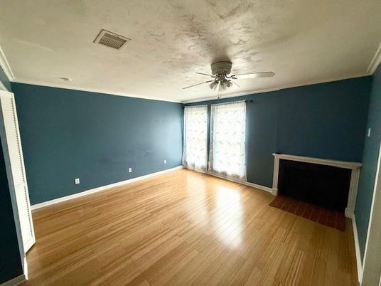 Empty room, Fireplace, Interior, Wood Texture Flooring