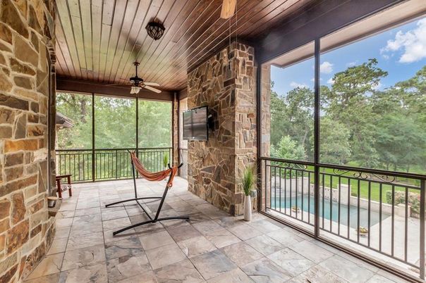 Interior, Stone Walls, Sun Room, Wooden Ceilings