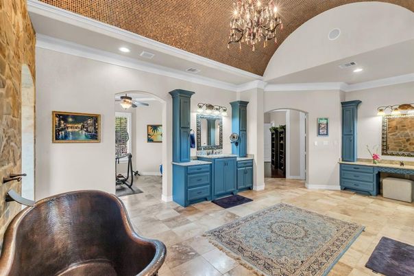 Bathroom, Chandelier, Interior, Recessed Lighting