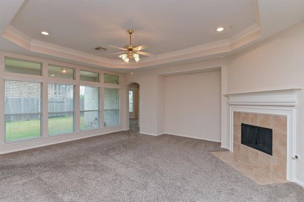 Empty room, Fireplace, Interior, Recessed Lighting