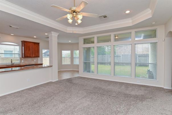 Empty room, Interior, Kitchen, Recessed Lighting