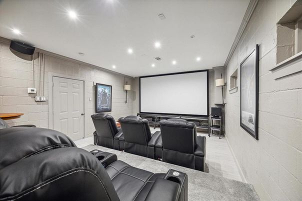 Home Theatre Room, Interior, Projection Screen, Recessed Lighting, Theatre Room