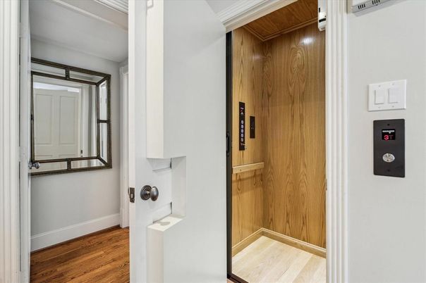 Elevator, Interior, Wood Texture Flooring, Wooden Walls