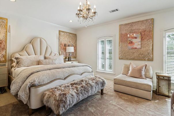 Bedroom, Chandelier, Interior, Recessed Lighting