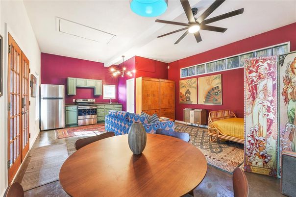Dining room, Interior, Kitchen, Living room, Stainless Steel Appliances