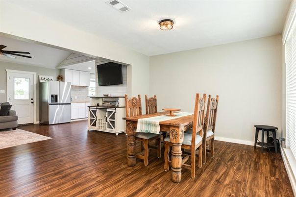 Dining room, Interior, Kitchen, Wood Texture Flooring