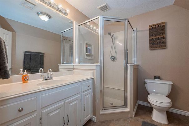 Bathroom, Dual Sink Vanities, Glass Shower, Interior