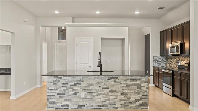 Interior, Kitchen, Recessed Lighting, Wood Texture Flooring
