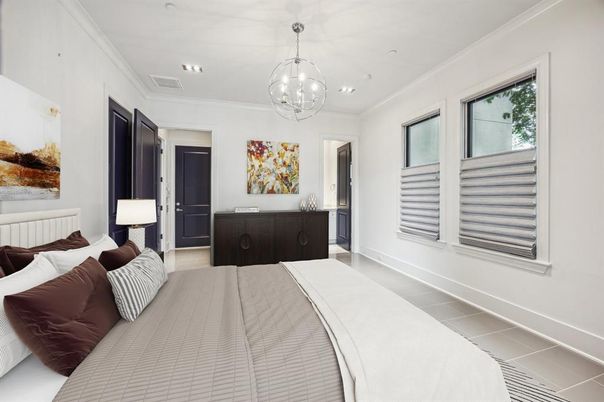 Bedroom, Interior, Pendant Lights, Recessed Lighting