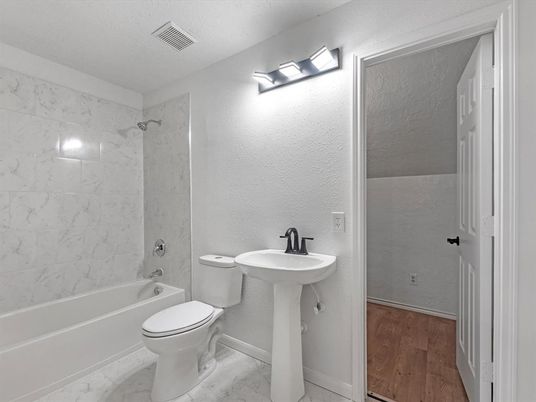 Bathroom, Interior, Marble, Marble Walls, Wood Texture Flooring