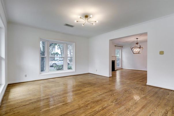 Empty room, Interior, Pendant Lights, Wood Texture Flooring