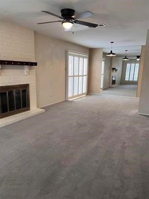 Empty room, Fireplace, Interior, Pendant Lights