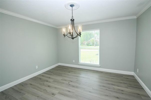 Chandelier, Empty room, Interior, Pendant Lights, Wood Texture Flooring