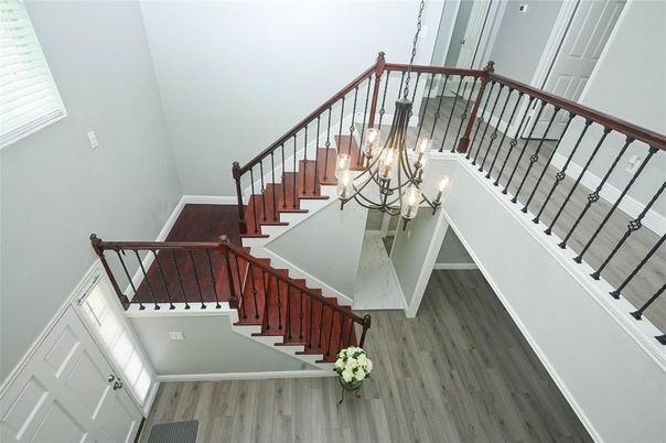 Chandelier, Interior, Wood Texture Flooring