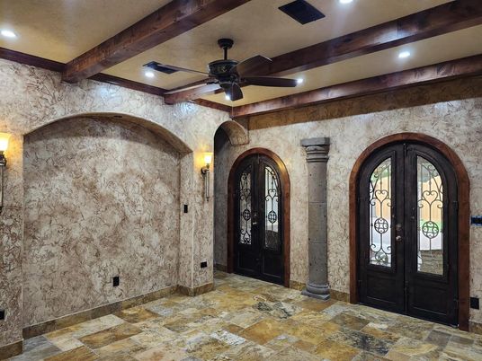 Interior, Recessed Lighting, Stone Walls