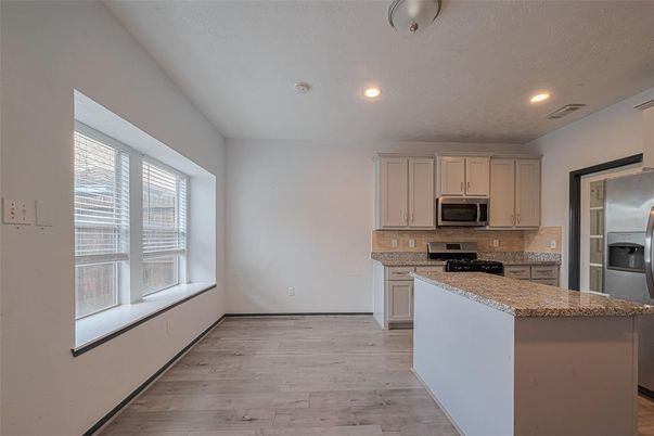 Interior, Kitchen, Recessed Lighting, Wood Texture Flooring