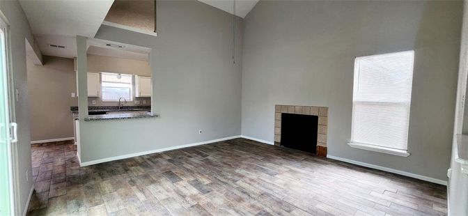 Empty room, Fireplace, Interior, Wood Texture Flooring