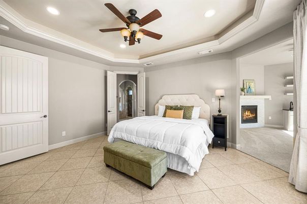 Bedroom, Fireplace, Interior, Recessed Lighting