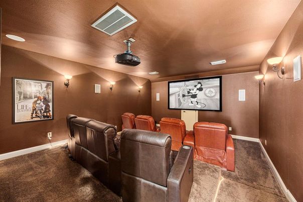Home Theatre Room, Interior, Projection Screen, Recessed Lighting, Theatre Room