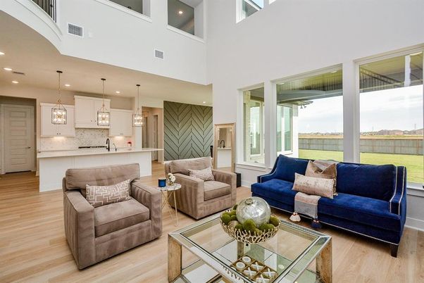 Interior, Kitchen, Living room, Pendant Lights, Recessed Lighting, Wood Texture Flooring