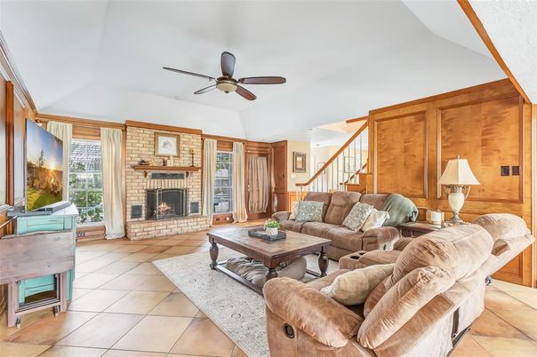 Fireplace, Interior, Living room, Stone Walls