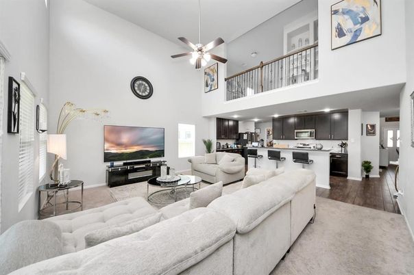 Interior, Kitchen, Living room, Recessed Lighting, Wood Texture Flooring