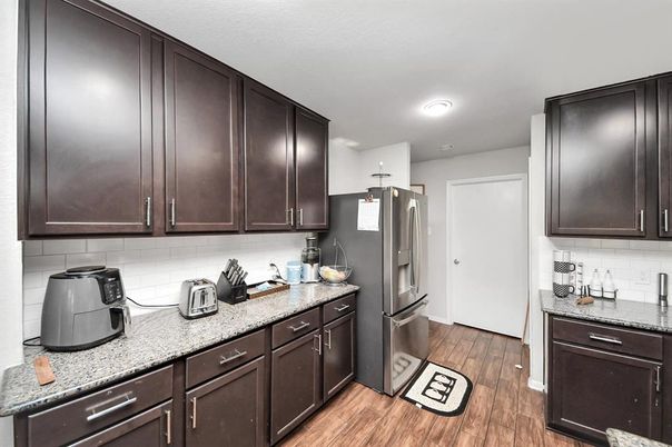 Interior, Kitchen, Recessed Lighting, Wood Texture Flooring