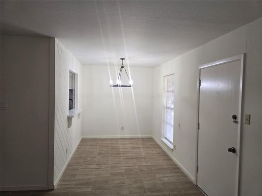 Empty room, Interior, Pendant Lights, Wood Texture Flooring