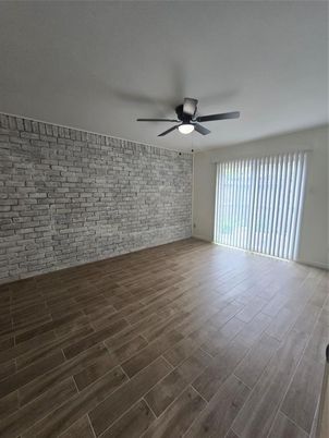 Empty room, Interior, Stone Walls, Wood Texture Flooring