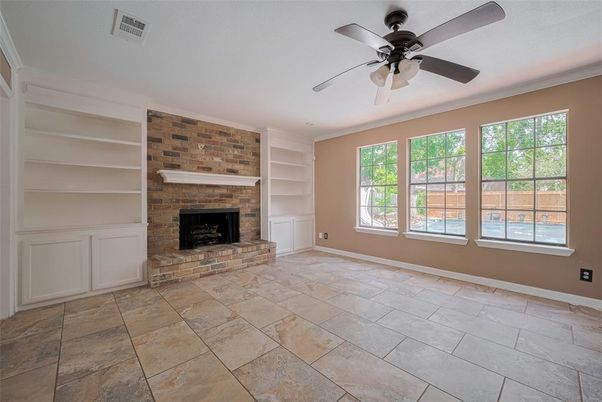 Empty room, Fireplace, Interior, Stone Walls