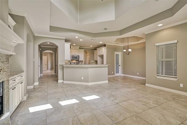 Chandelier, Interior, Kitchen, Pendant Lights, Recessed Lighting, Stainless Steel Appliances