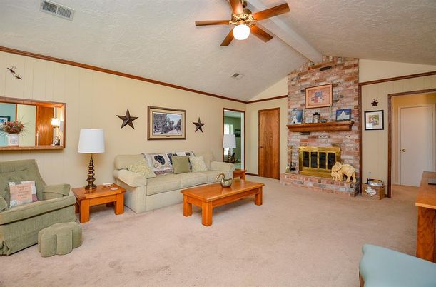 Fireplace, Interior, Living room, Stone Walls