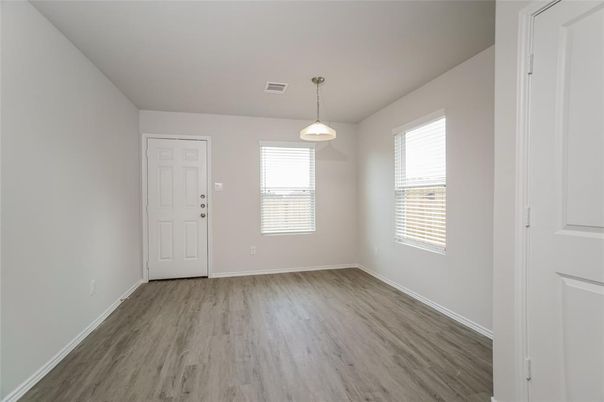 Empty room, Interior, Pendant Lights, Wood Texture Flooring