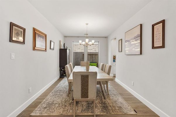 Chandelier, Dining room, Interior, Wood Texture Flooring