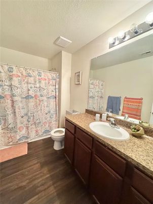Bathroom, Dual Sink Vanities, Interior, Wood Texture Flooring