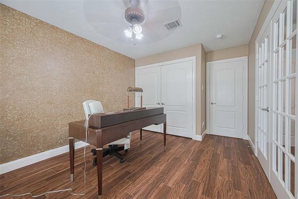 Home Office, Interior, Piano, Wood Texture Flooring