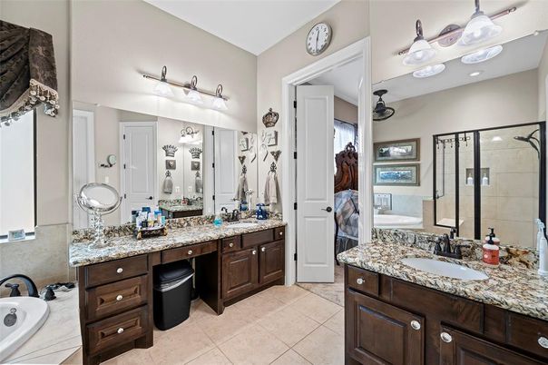 Bathroom, Dual Sink Vanities, Glass Shower, Interior