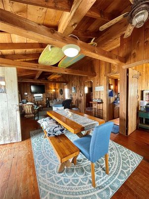Dining room, Interior, Living room, Wooden Beams, Wooden Ceilings, Wood Texture Flooring, Wooden Walls