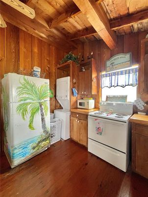Interior, Kitchen, Washer, Wooden Beams, Wooden Ceilings, Wood Texture Flooring, Wooden Walls