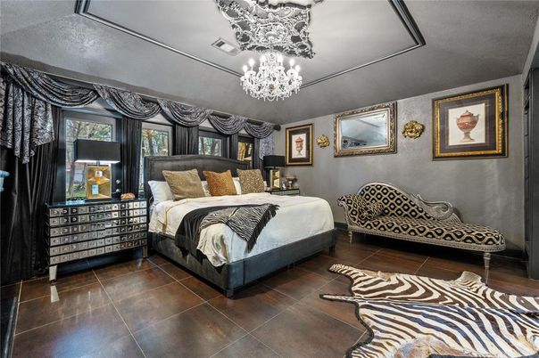 Bedroom, Chandelier, Interior