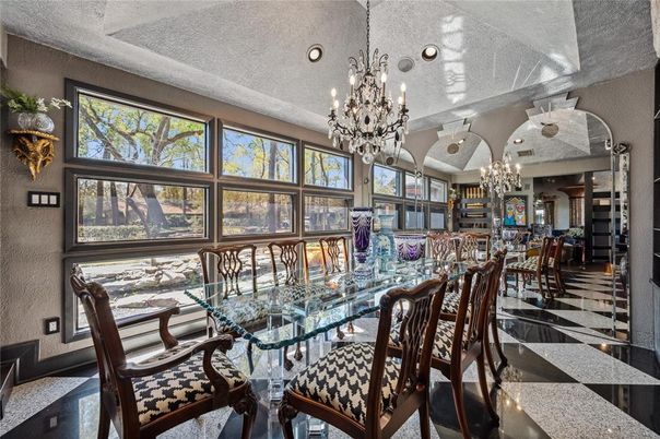Chandelier, Dining room, Interior, Recessed Lighting