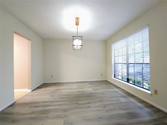 Empty room, Interior, Pendant Lights, Wood Texture Flooring