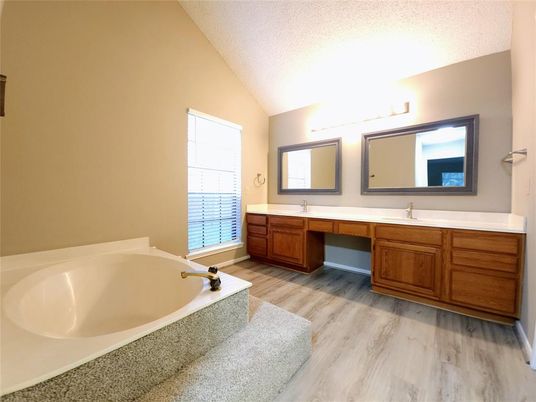 Bathroom, Dual Sink Vanities, Interior, Wood Texture Flooring