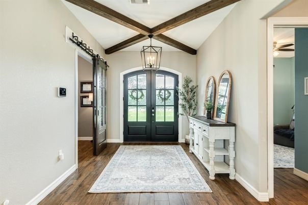 Interior, Pendant Lights, Wooden Beams, Wood Texture Flooring