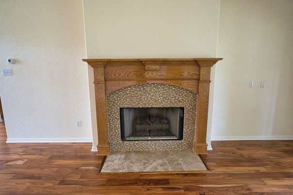 Fireplace, Interior, Wood Texture Flooring