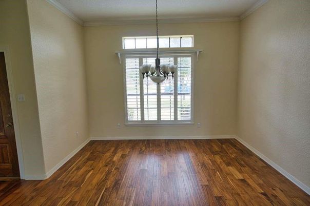 Empty room, Interior, Pendant Lights, Wood Texture Flooring