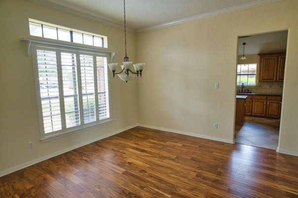 Chandelier, Empty room, Interior, Wood Texture Flooring