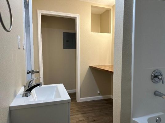 Bathroom, Interior, Wood Texture Flooring