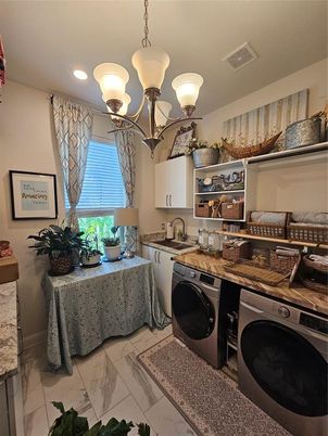 Chandelier, Interior, Marble, Recessed Lighting, Washer